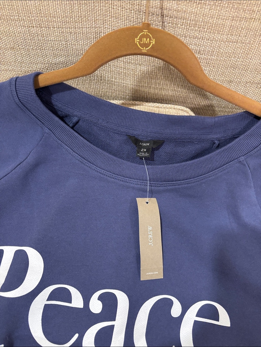J. Crew Navy 'Peace.' Crewneck Sweatshirt - Picture 4 of 6